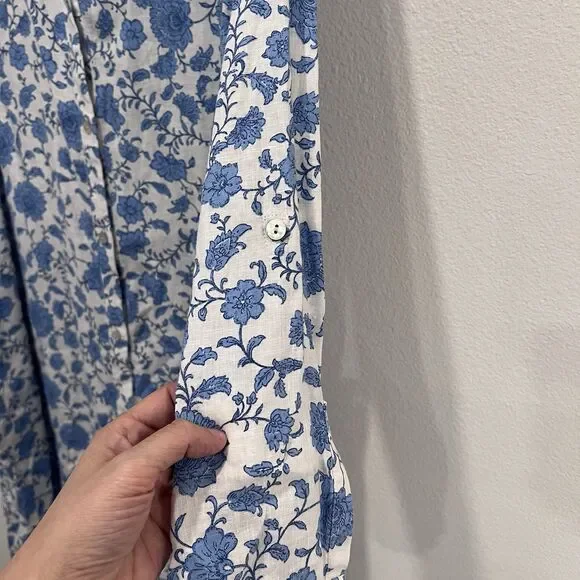 J. Jill A-line linen-blend maxi dress Floral 3XL Party Vacation Clean girl - Picture 7 of 12